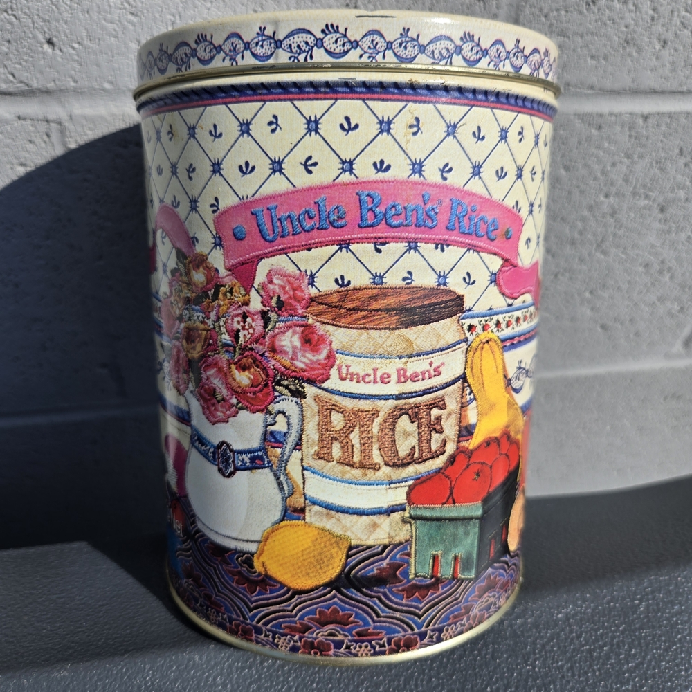 Uncle Ben's Rice Decorative Tin - Cream, Blue, Pink